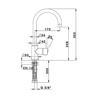 Смеситель для раковины Cisal Less New LN00053540 чёрный (матовый)