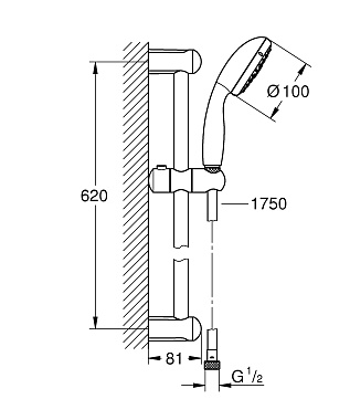 Душевой гарнитур GROHE Tempesta New 27794001 хром