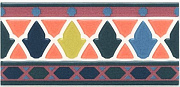 Бордюр KERAMA MARAZZI Алькасар AD\A446\17000 жёлтый/синий 15х3см 0,005кв.м.