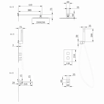 Душевая система Abber Daheim AF8250 хром
