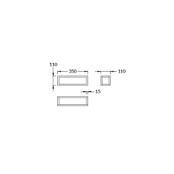 Полка в ванную прямоугольная KERAMA MARAZZI Plaza Next PL.N.sh.35\BLK 1-ярусная 11х35см чёрный