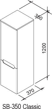 Пенал RAVAK Classic X000000942 37х35х120см бежевый/белый