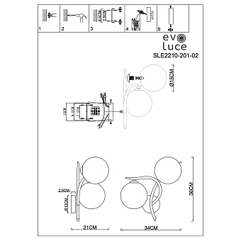 Бра Evoluce ARTU SLE2210-201-02 10Вт G9