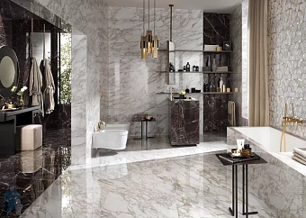 Лаппатированный керамогранит Atlas Concord Италия Marvel Edge AENZ Royal Calacatta Lappato 90х45см 1,215кв.м.