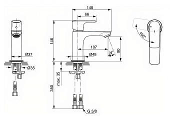Смеситель для раковины IDEAL STANDARD CONNECT AIR A7011AA хром