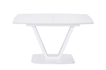 Кухонный стол раскладной AERO 80х130х76см закаленное стекло/сталь White Glass