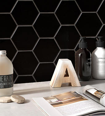 Керамическая мозаика Starmosaic Homework SBH4810 Hexagon big Black Matt 29,5х25,6см 0,99кв.м.