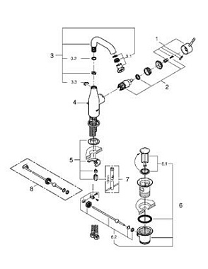 Смеситель для раковины GROHE Essence New 23462001 хром
