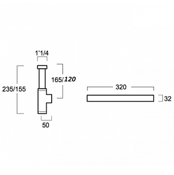 Сифон для раковины бутылочный SIMAS SIF 165 cr