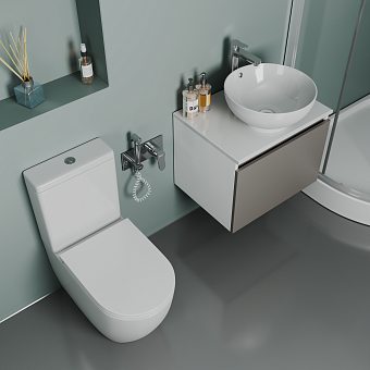 Унитаз напольный D&K DT1397016 безободковый с микролифтом