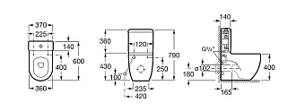 Унитаз напольный ROCA Meridian N 342248000 ободковый без сиденья