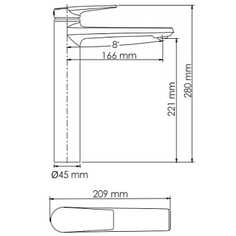 Смеситель для раковины WASSERKRAFT Glan 6603H чёрный