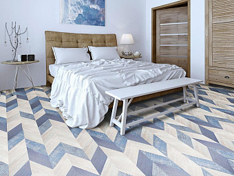 Пробковый пол CORKSTYLE CHEVRON-LOCK 1235х305х10мм Chevron Blue Chevron Blue 1,883кв.м