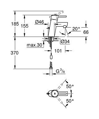 Смеситель для раковины GROHE Concetto 3220610E хром