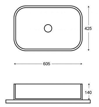 Раковина накладная Azario Gratsiy AZ-78625 60,5х43см