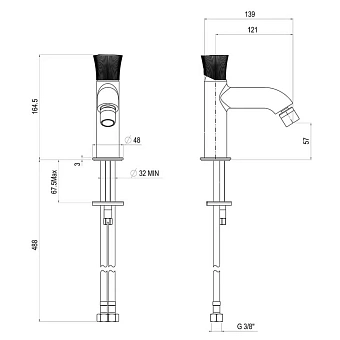 Смеситель для биде Paini Domus 18PJ304PZ золото