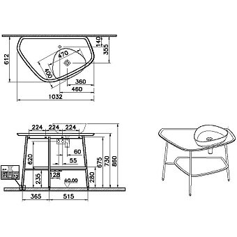 Столешница VITRA PLURAL 62581 Керамика 62х194см матовый белый