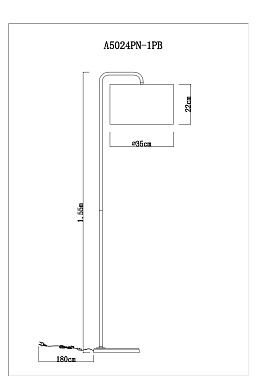 Торшер Arte Lamp RUPERT A5024PN-1PB 60Вт E27