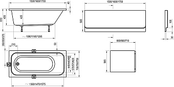 Ванна акриловая RAVAK CHROME C741000000 170х75см встраиваемая