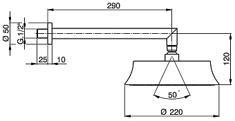 Верхний душ Cisal Cherie DS01359021 хром