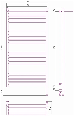 Полотенцесушитель СУНЕРЖА 03-5807-1260 золото