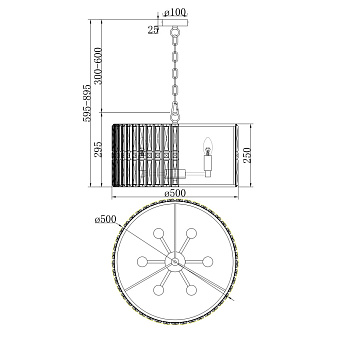 Светильник подвесной Maytoni Facet MOD094PL-06CH 60Вт E14