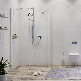 Угловое ограждение WASSERKRAFT Aller 10H10LWHITE 200х120см стекло прозрачное