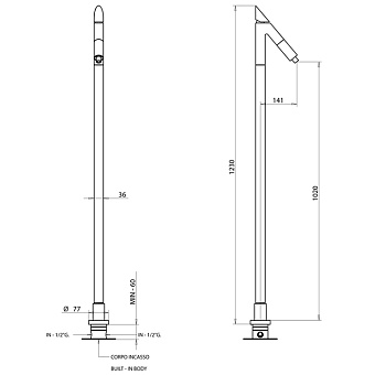 Смеситель для раковины Bongio Mini One 41533CR0R золотой