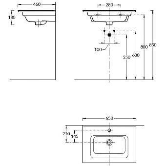 Раковина мебельная KERAMA MARAZZI Piano PI.WB.95 95х46см