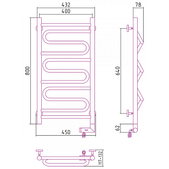 Полотенцесушитель СУНЕРЖА 00-5219-8040 хром