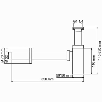 Сифон для раковины бутылочный WASSERKRAFT A096