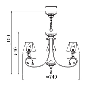 Люстра подвесная Maytoni Cutie ARM051-06-G 40Вт 6 лампочек E14