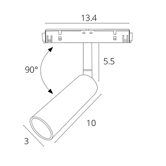 Магнитный трековый светильник Arte Lamp LINEA A4630PL-1BK 8Вт LED прозрачный