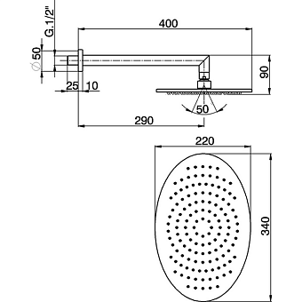 Верхний душ Cisal Shower DS01349021 хром
