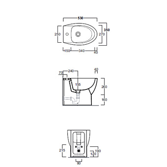 Биде напольное SIMAS Lft Spazio LFT23 bi*1
