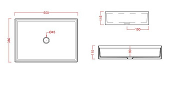 Раковина накладная ArtCeram SCALINO SCL002 17 00 55х38см