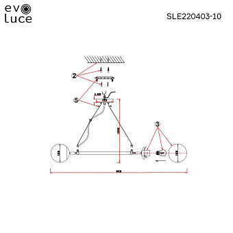 Светильник подвесной Evoluce FORLI SLE220403-10 600Вт E27