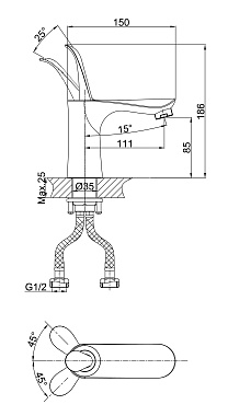 Смеситель для раковины D&K Venice.Baciano DA1032159 золотой/чёрный