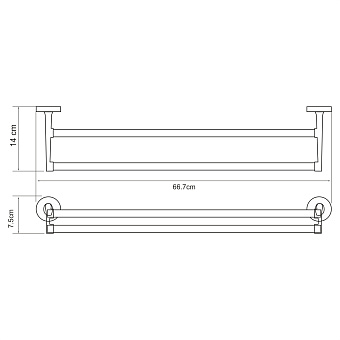 Полотенцедержатель WASSERKRAFT Rhein K-6200 K-6240 хром 66,7см