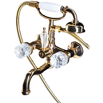 Смеситель для ванны Boheme Crystal 293-CRST золотой