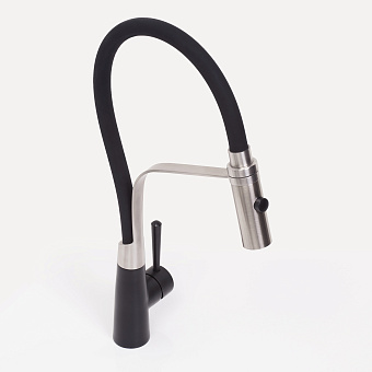 Смеситель для кухни WASSERKRAFT A8417 гибкий излив хром/чёрный