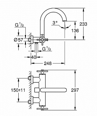 Смеситель для ванны GROHE Atrio New 25010AL3 хром