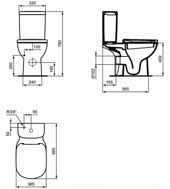 Сливной бачок IDEAL STANDARD TEMPO T427301