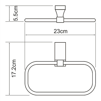Полотенцедержатель WASSERKRAFT Lopau K-6000 K-6060 хром 23см