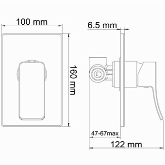 Смеситель для душа WASSERKRAFT Exter 1651 светлая бронза