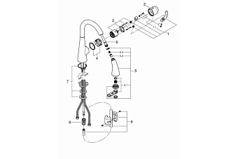 Смеситель для кухни GROHE Zedra 32294001 выдвижной излив хром