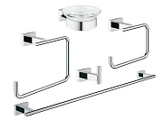 Набор аксессуаров для ванной GROHE Essentials Cube 40758001 хром 5 предметов