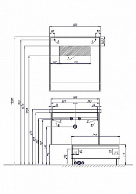 Комод Акватон Капри 1A231103KPDA0 43х76х21,3см бетон пайн
