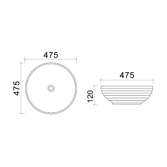 Раковина накладная Azario Trend XML4004-1-B20 47,5х47,5см