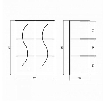 Шкаф подвесной MIRSANT Сандра УТ000046033 30,9х60х82см белый
